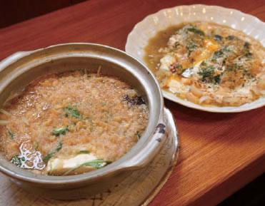 「たぬき鍋」と「天ぷらの卵とじ」